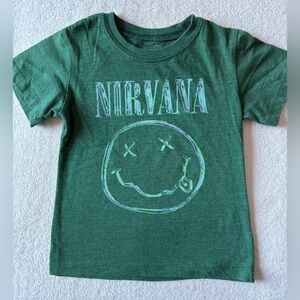 NIRVANA Kids Tee in Forest Green, Sz 4T